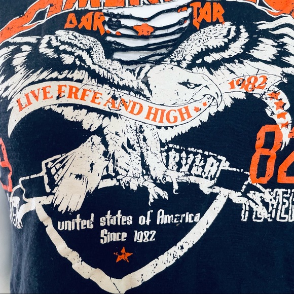 Shirt cropped black starlet. Size L - Picture 3 of 8